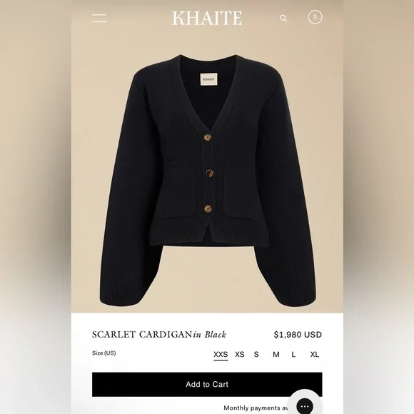 Khaite Scarlet Cashmere Cardigan (Size M, Black) - Picture 4 of 7
